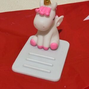 Pink and White Unicorn Phone Stand